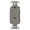 Hubbell Wiring Device-Kellems Straight Blade Receptacle, 5-15R, 15 A, 125V AC, 2 Pole, 3 Wire, Flush Mount, Grounded DR15GRYWRTR - alternate 3